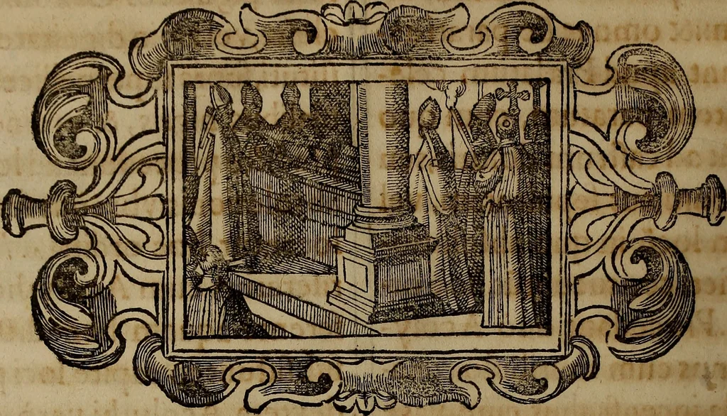 An illustration from Pontificale romanvm Clementis VIII primum : posteà uerò Vrbani VIII ; auctoritate recognitum ; cum figuris, 1683, leaf 647