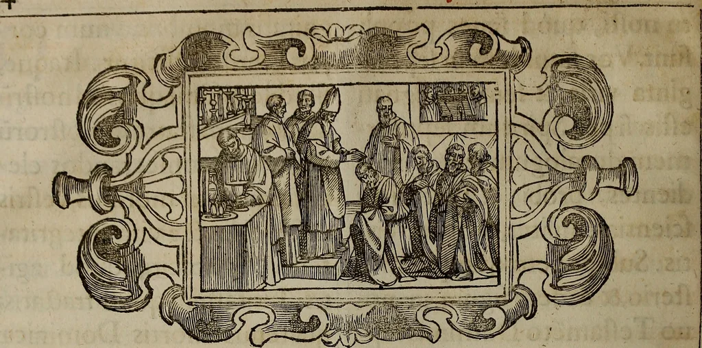 An illustration from Pontificale romanvm Clementis VIII primum : posteà uerò Vrbani VIII ; auctoritate recognitum ; cum figuris, 1683, leaf 65