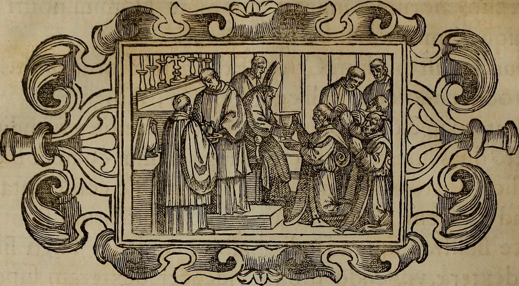 An illustration from Pontificale romanvm Clementis VIII primum : posteà uerò Vrbani VIII ; auctoritate recognitum ; cum figuris, 1683, leaf 75