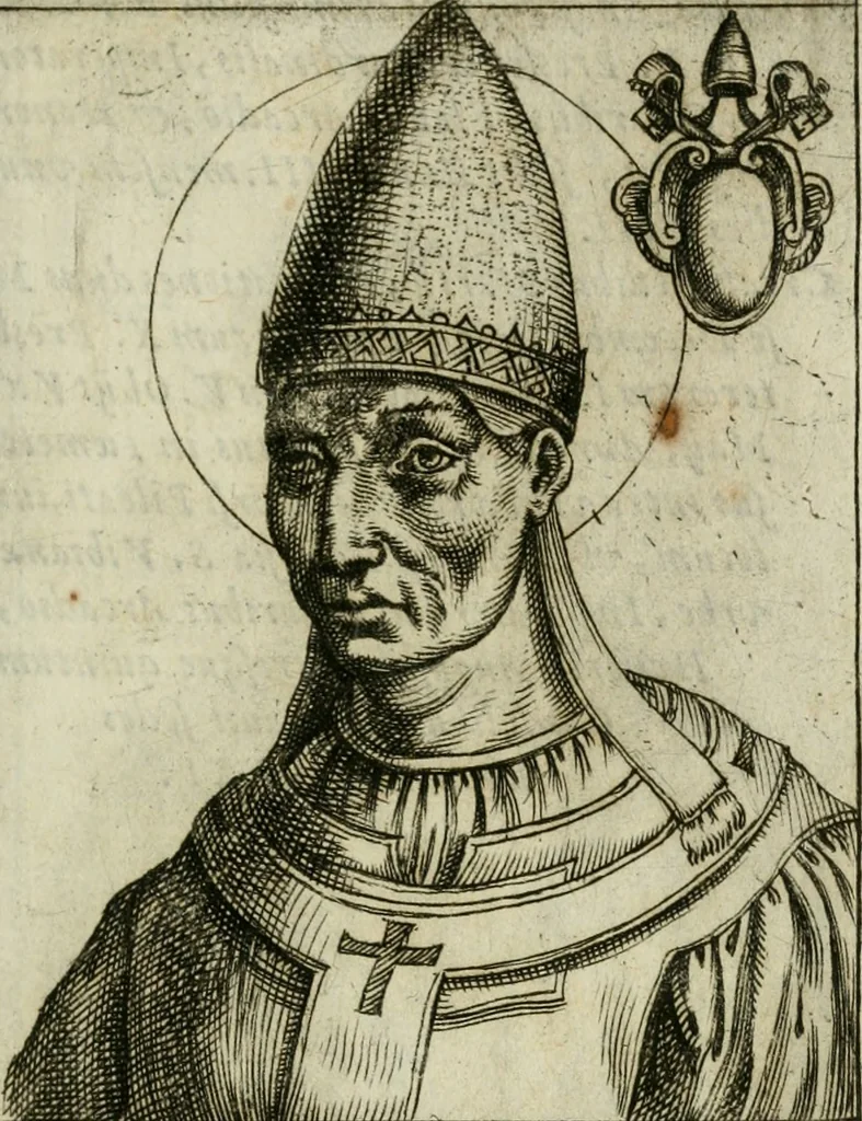 An illustration from Pontificvm Romanorvm effigies, 1580, leaf 106