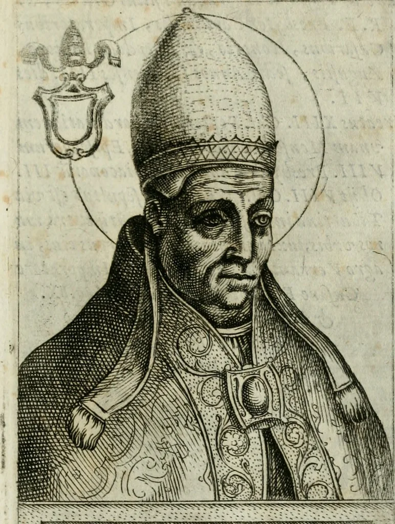 An illustration from Pontificvm Romanorvm effigies, 1580, leaf 110