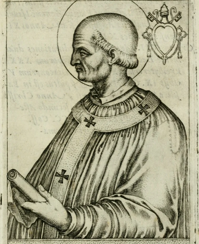 An illustration from Pontificvm Romanorvm effigies, 1580, leaf 124
