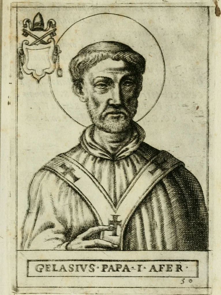 An illustration from Pontificvm Romanorvm effigies, 1580, leaf 128