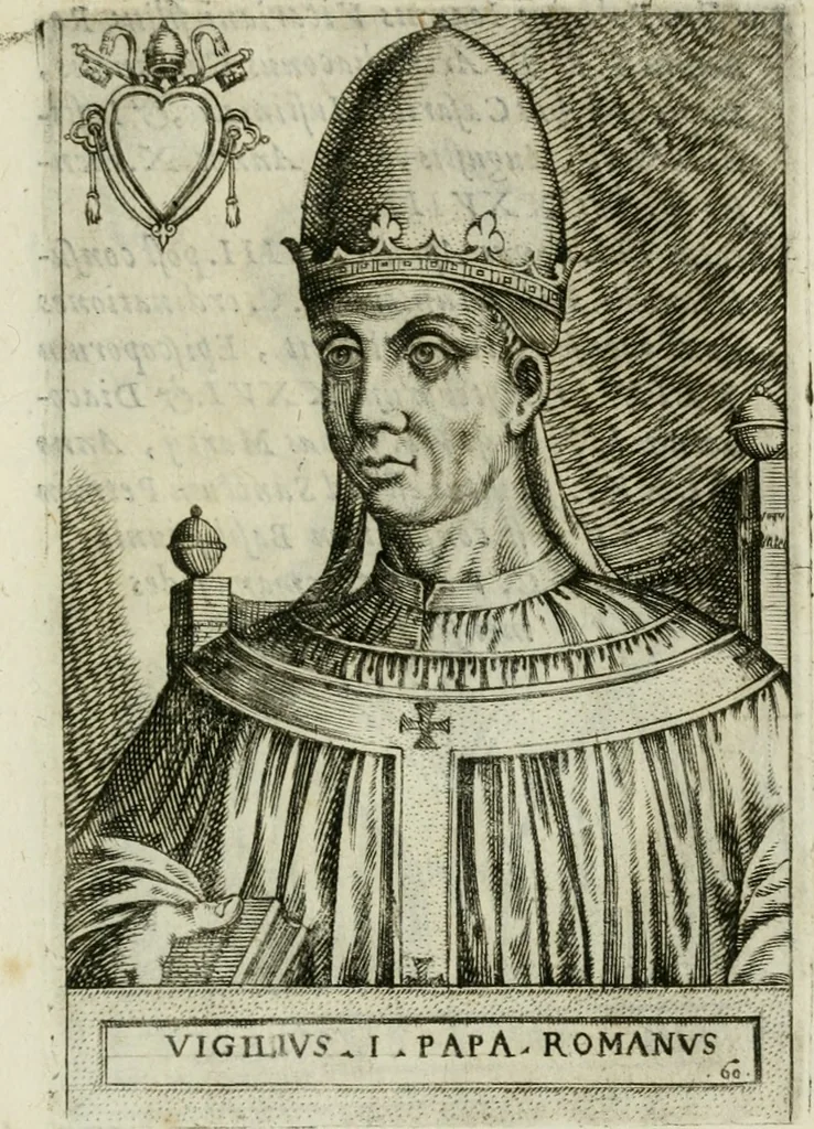 An illustration from Pontificvm Romanorvm effigies, 1580, leaf 148