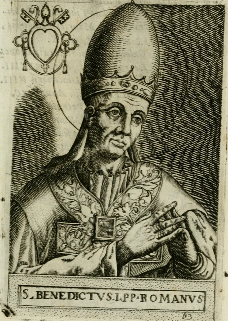 An illustration from Pontificvm Romanorvm effigies, 1580, leaf 154
