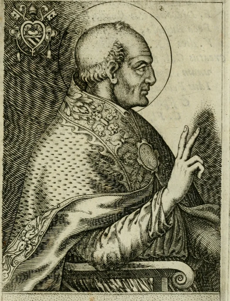 An illustration from Pontificvm Romanorvm effigies, 1580, leaf 158