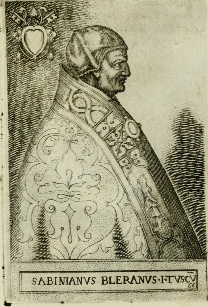An illustration from Pontificvm Romanorvm effigies, 1580, leaf 160