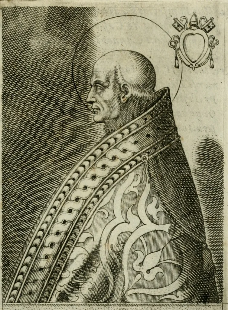 An illustration from Pontificvm Romanorvm effigies, 1580, leaf 166