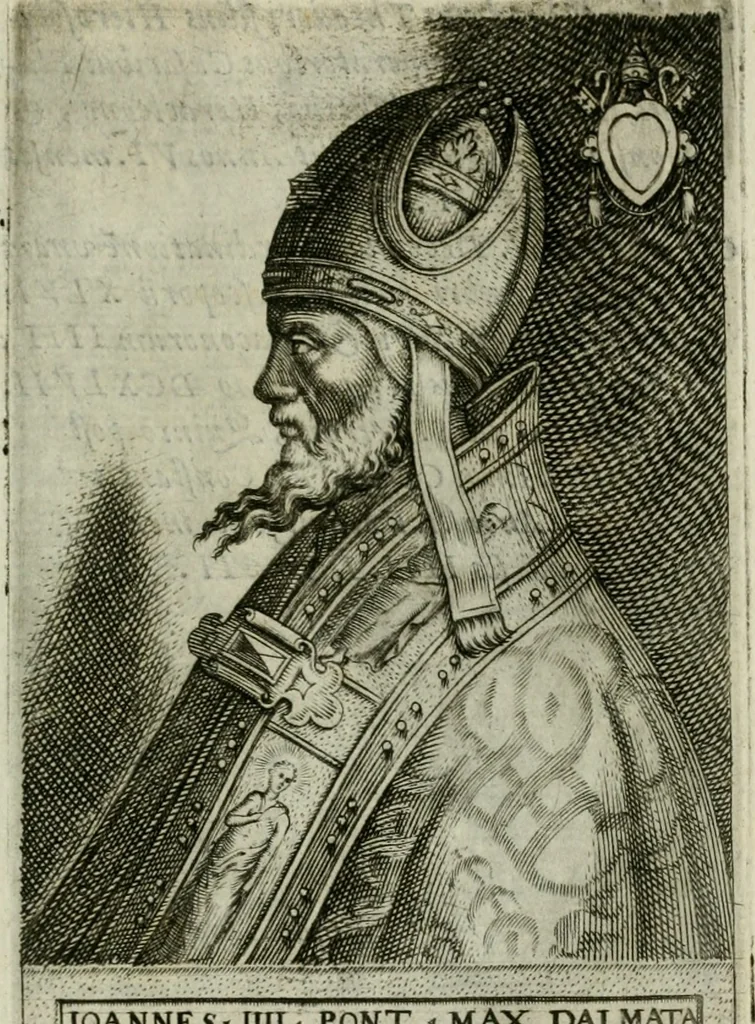 An illustration from Pontificvm Romanorvm effigies, 1580, leaf 174