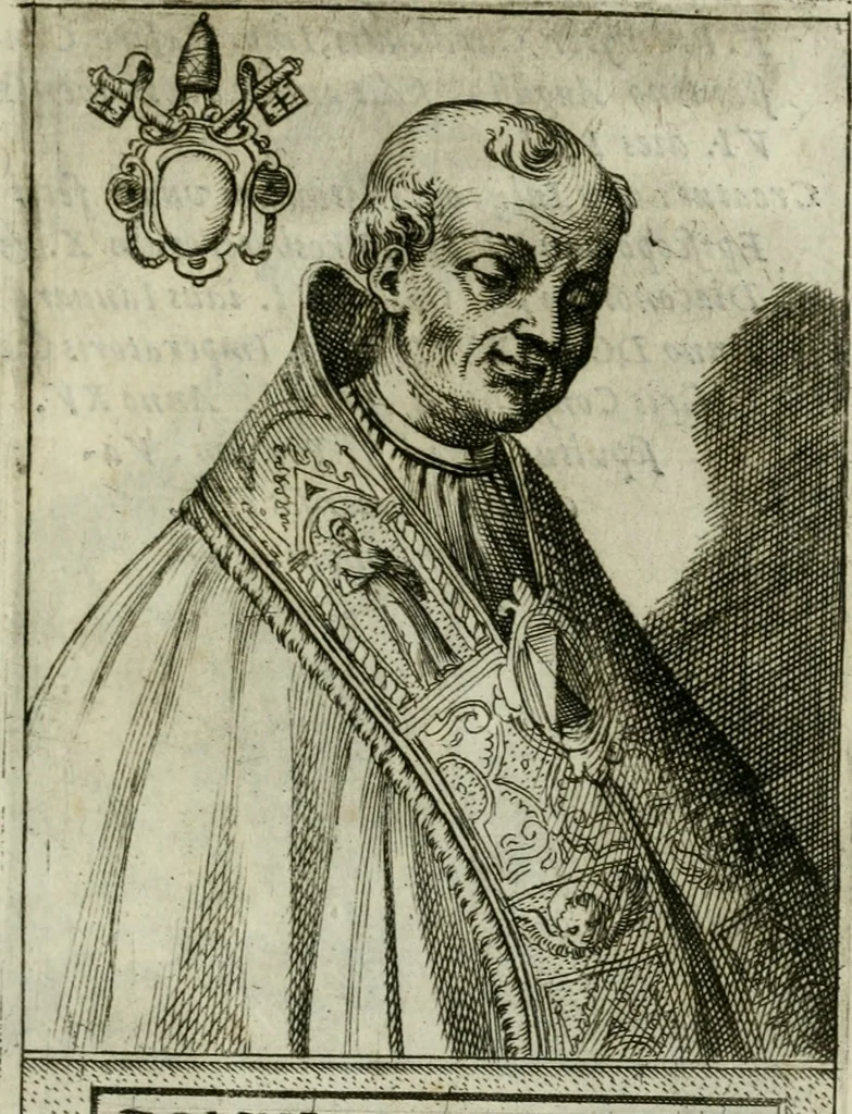 An illustration from Pontificvm Romanorvm effigies, 1580, leaf 186
