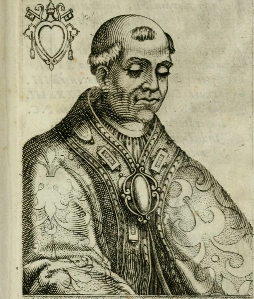 An illustration from Pontificvm Romanorvm effigies, 1580, leaf 188