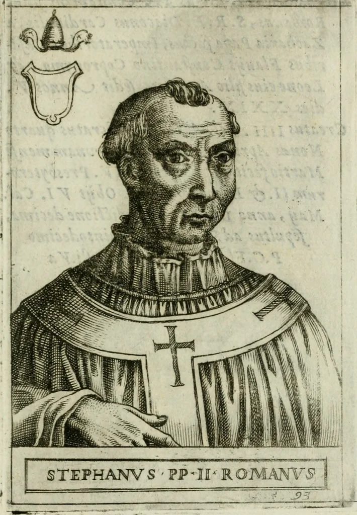 An illustration from Pontificvm Romanorvm effigies, 1580, leaf 214