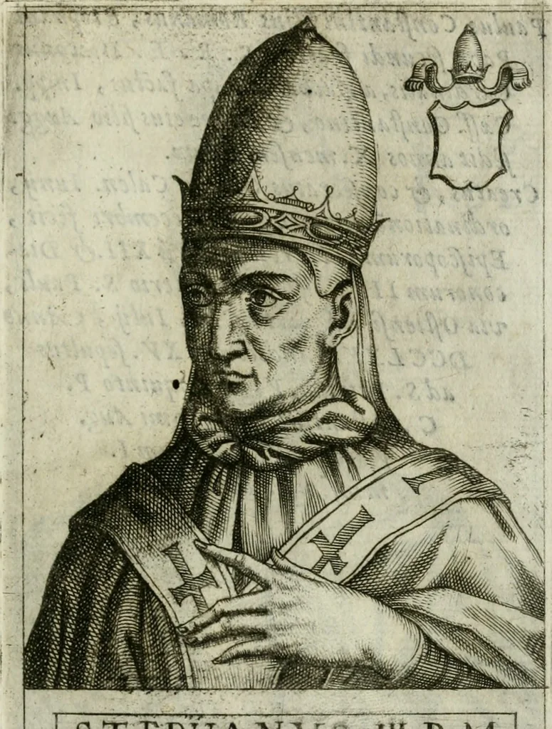 An illustration from Pontificvm Romanorvm effigies, 1580, leaf 216