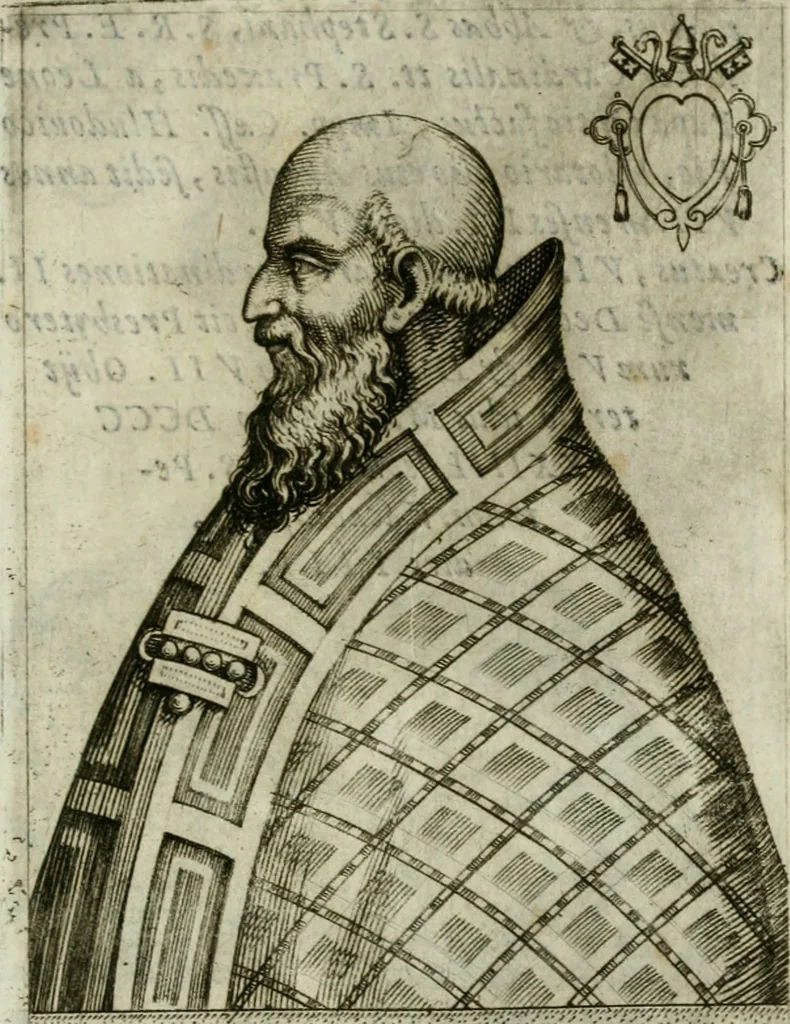 An illustration from Pontificvm Romanorvm effigies, 1580, leaf 226