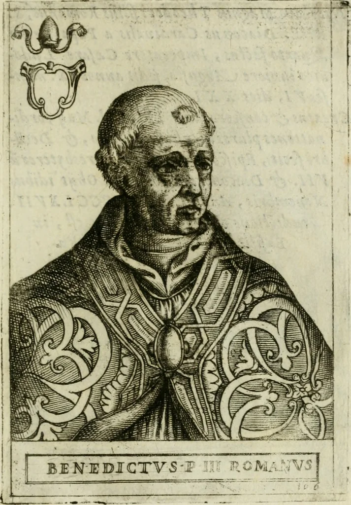 An illustration from Pontificvm Romanorvm effigies, 1580, leaf 240
