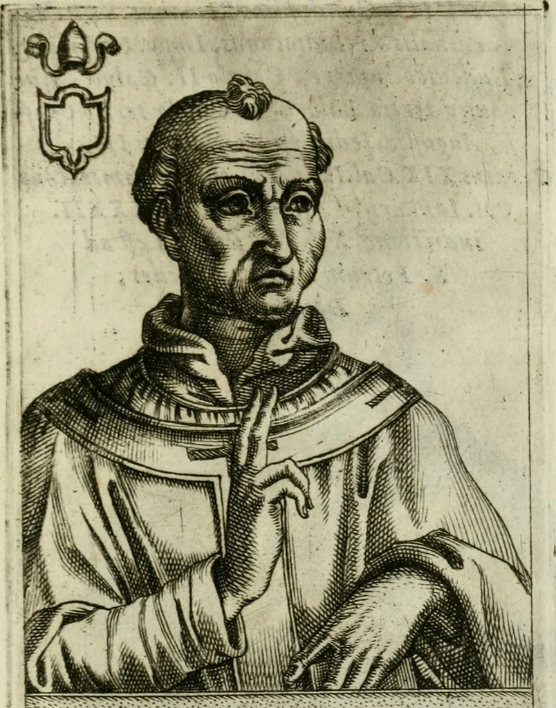 An illustration from Pontificvm Romanorvm effigies, 1580, leaf 244
