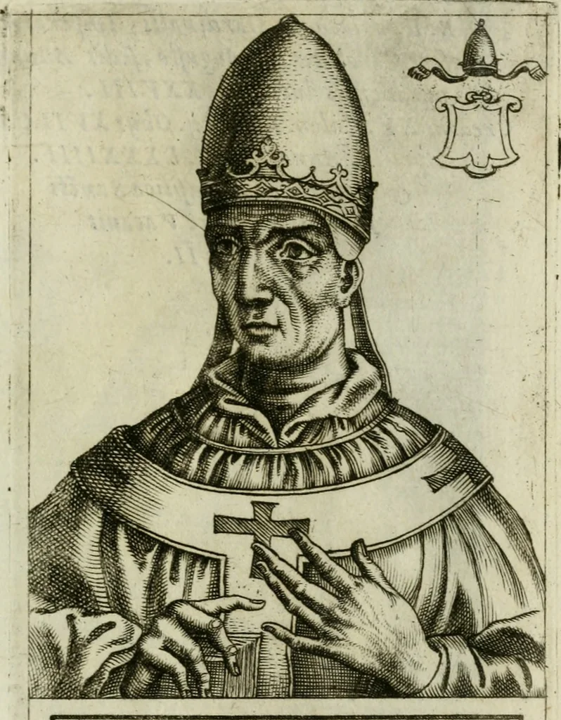 An illustration from Pontificvm Romanorvm effigies, 1580, leaf 246