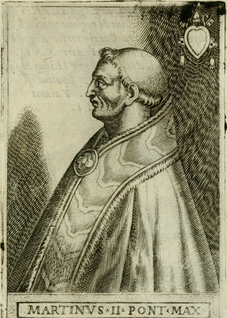 An illustration from Pontificvm Romanorvm effigies, 1580, leaf 248
