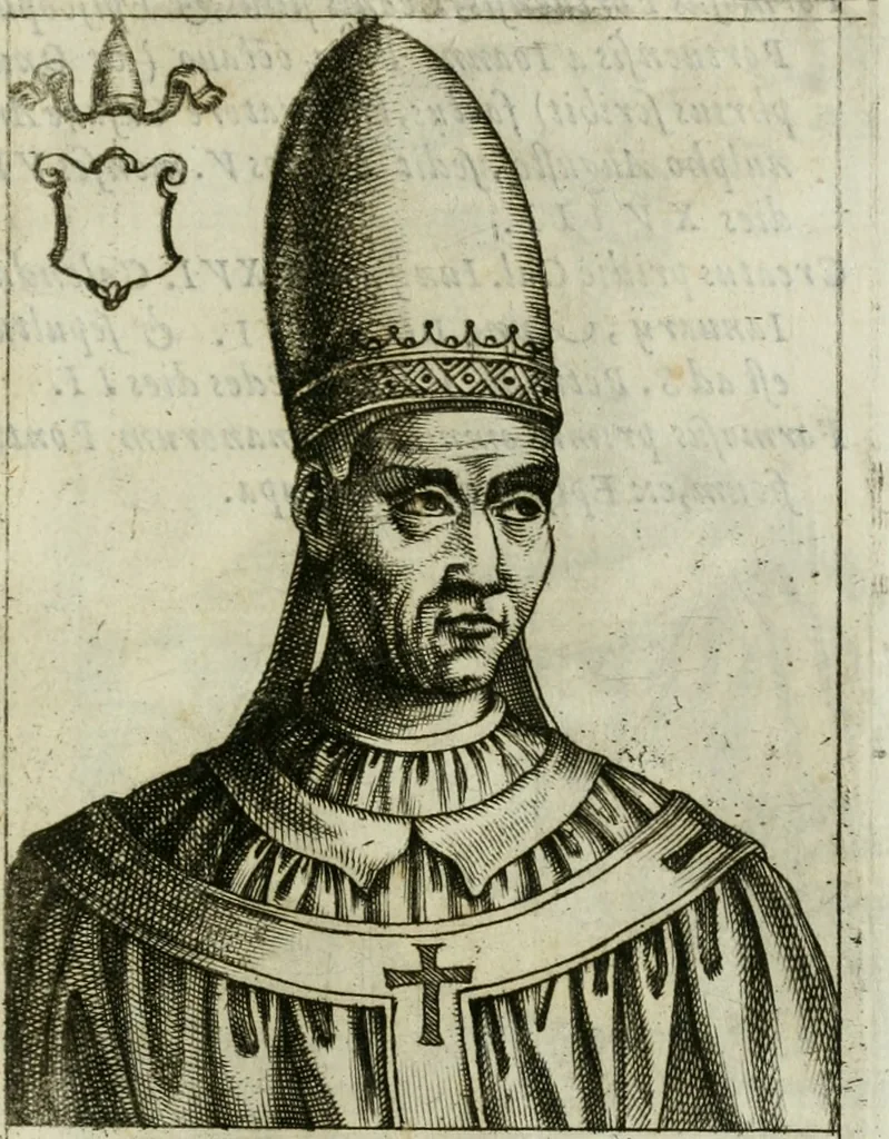 An illustration from Pontificvm Romanorvm effigies, 1580, leaf 252