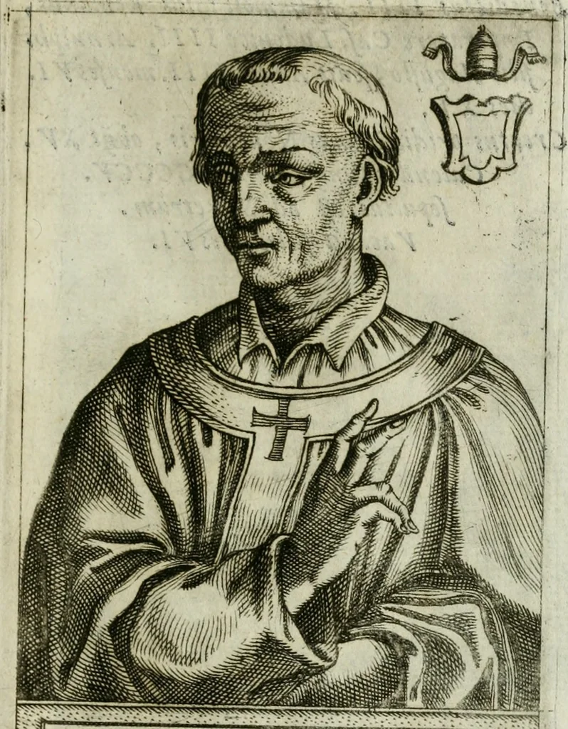 An illustration from Pontificvm Romanorvm effigies, 1580, leaf 264