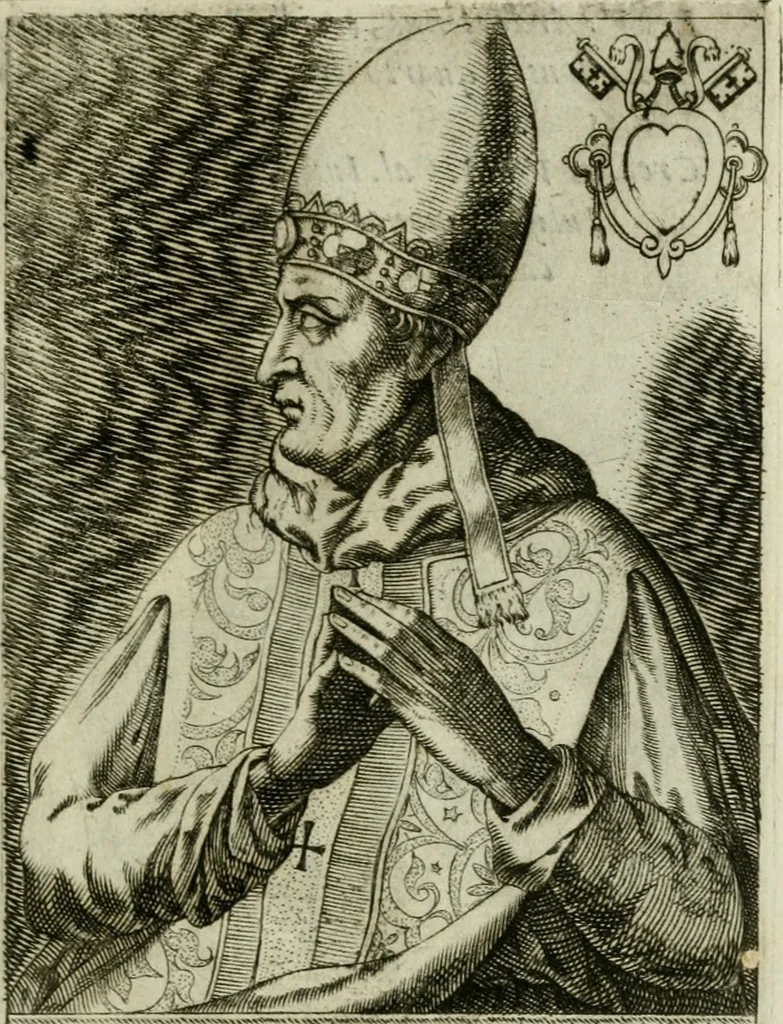 An illustration from Pontificvm Romanorvm effigies, 1580, leaf 266