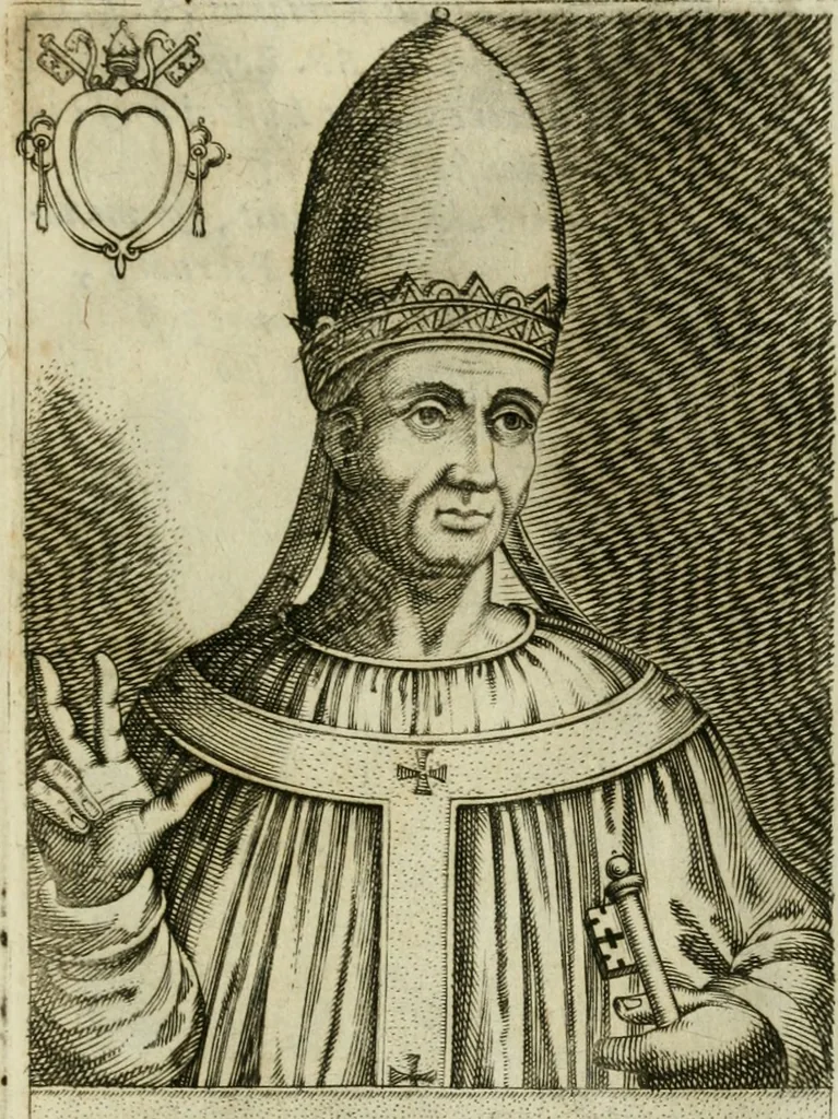 An illustration from Pontificvm Romanorvm effigies, 1580, leaf 268