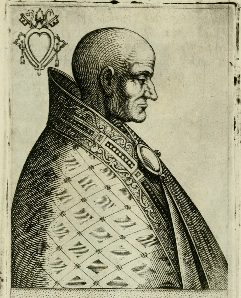 An illustration from Pontificvm Romanorvm effigies, 1580, leaf 272