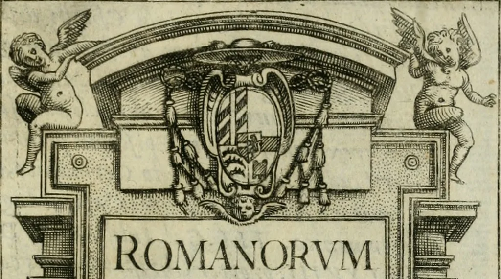 An illustration from Pontificvm Romanorvm effigies, 1580, leaf 28