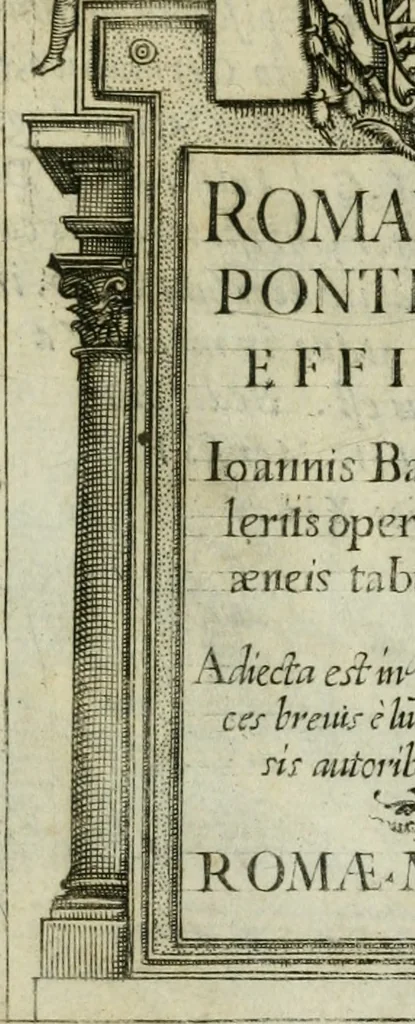 An illustration from Pontificvm Romanorvm effigies, 1580, leaf 28