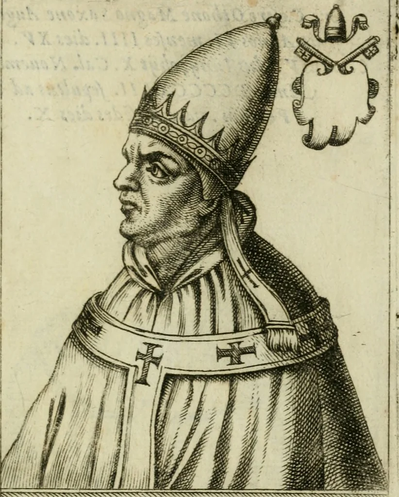 An illustration from Pontificvm Romanorvm effigies, 1580, leaf 286