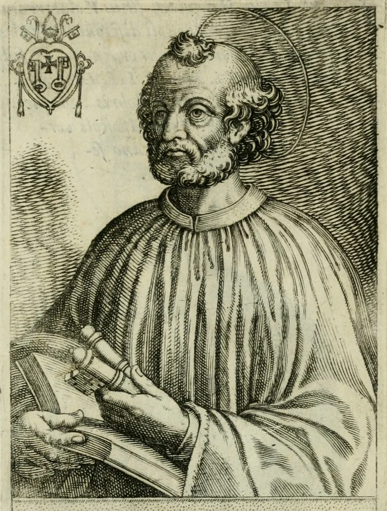 An illustration from Pontificvm Romanorvm effigies, 1580, leaf 30