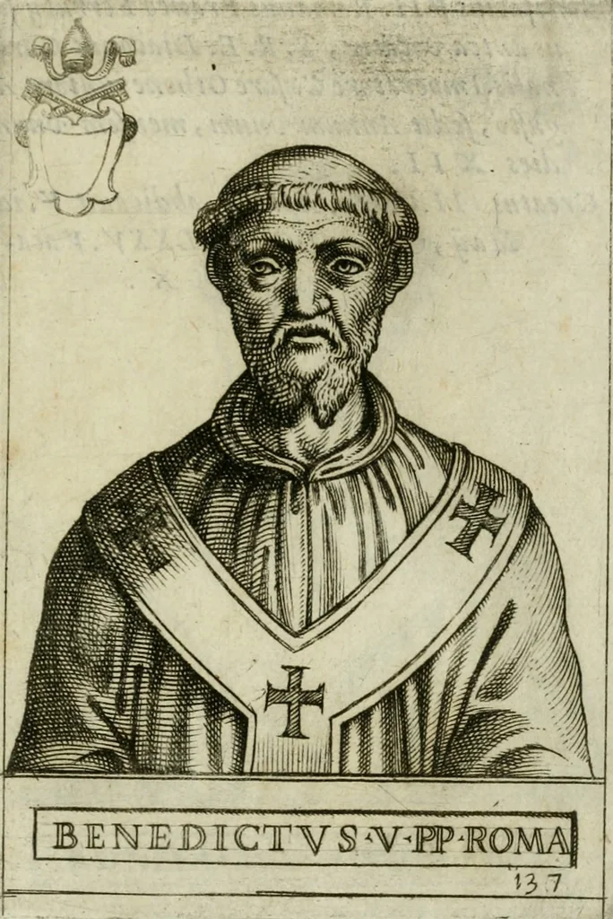 An illustration from Pontificvm Romanorvm effigies, 1580, leaf 302