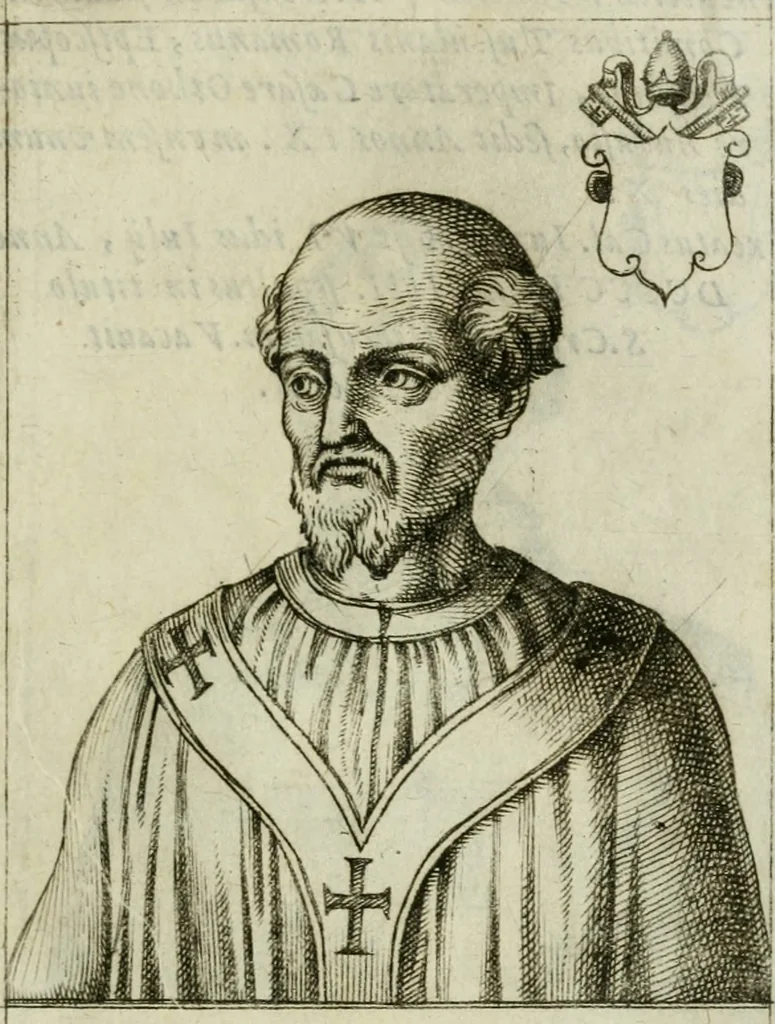 An illustration from Pontificvm Romanorvm effigies, 1580, leaf 304