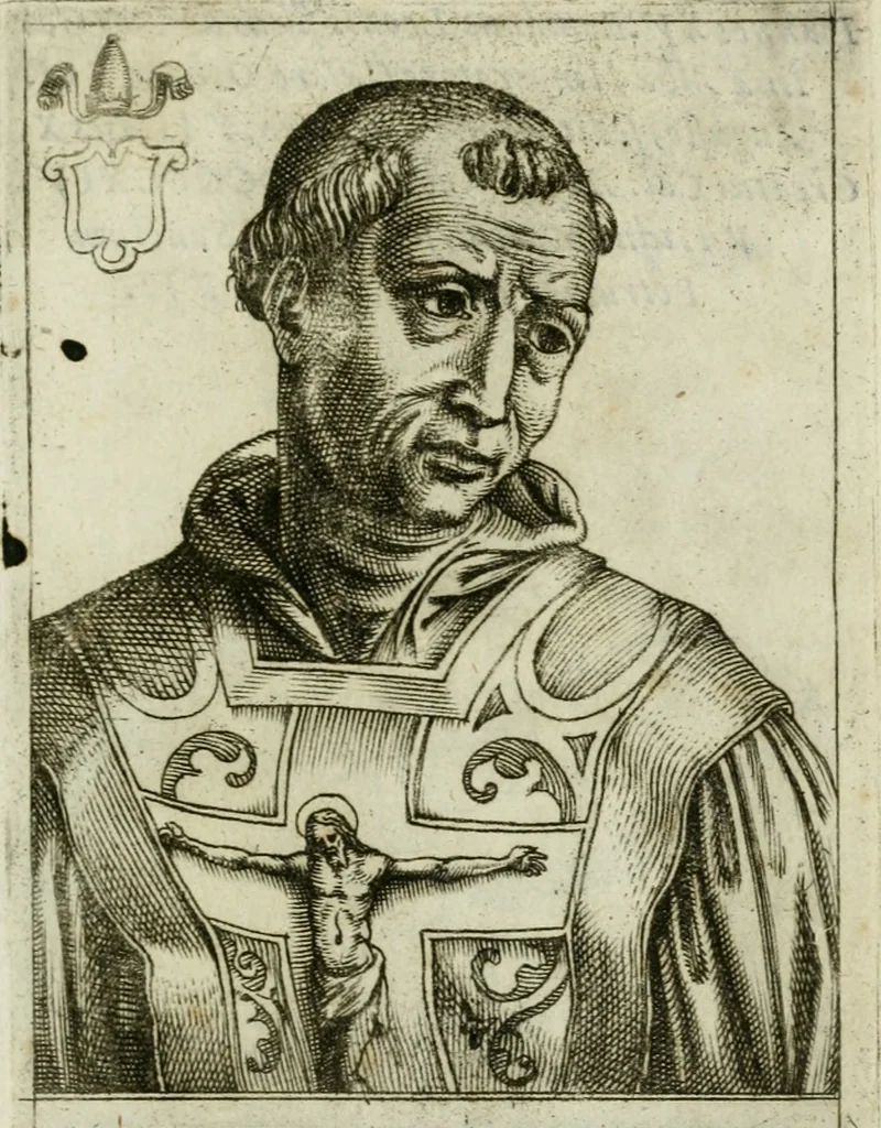 An illustration from Pontificvm Romanorvm effigies, 1580, leaf 308