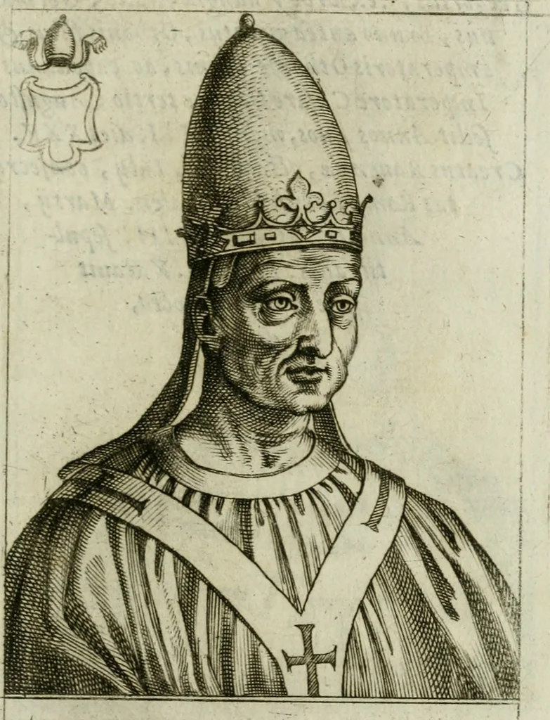 An illustration from Pontificvm Romanorvm effigies, 1580, leaf 312