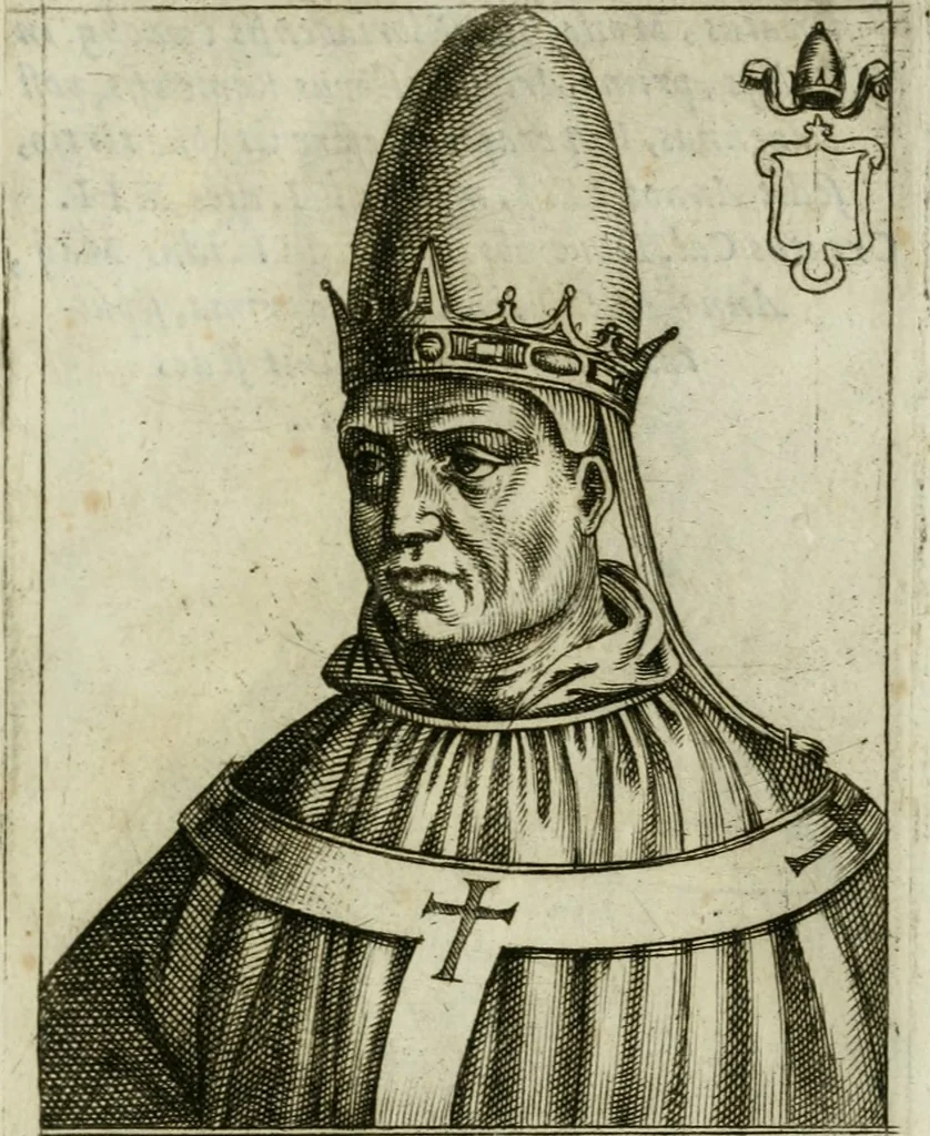An illustration from Pontificvm Romanorvm effigies, 1580, leaf 314