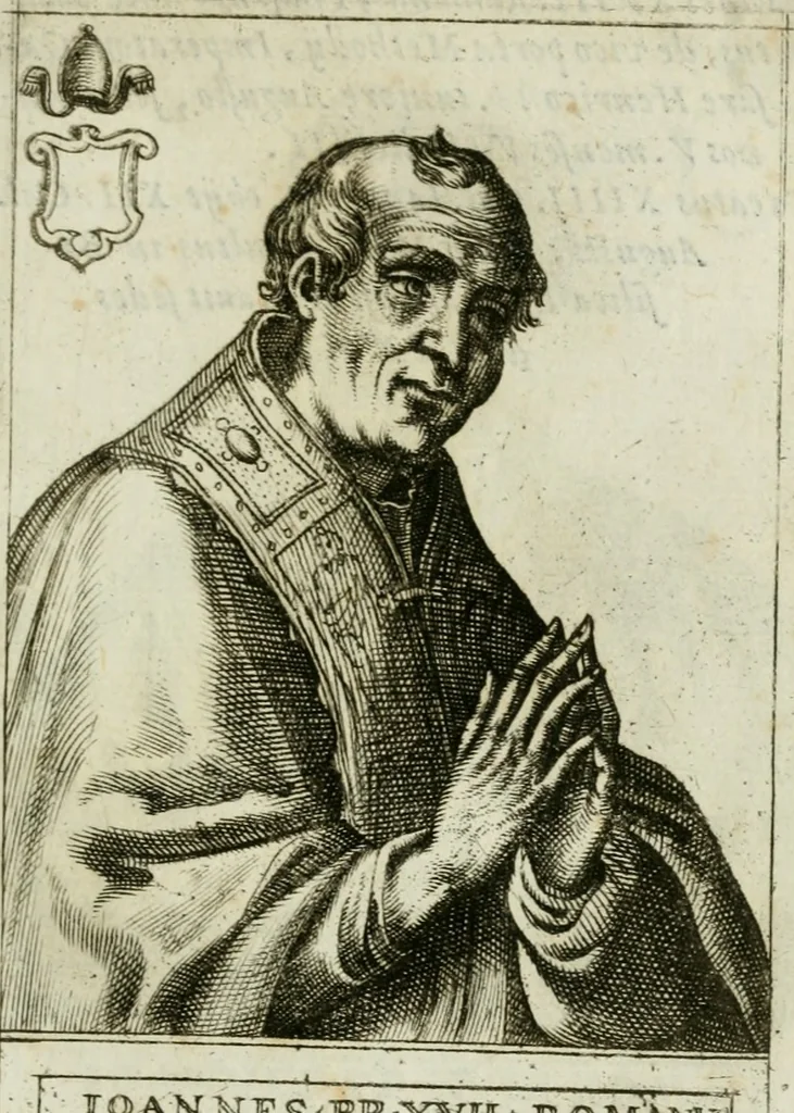 An illustration from Pontificvm Romanorvm effigies, 1580, leaf 318
