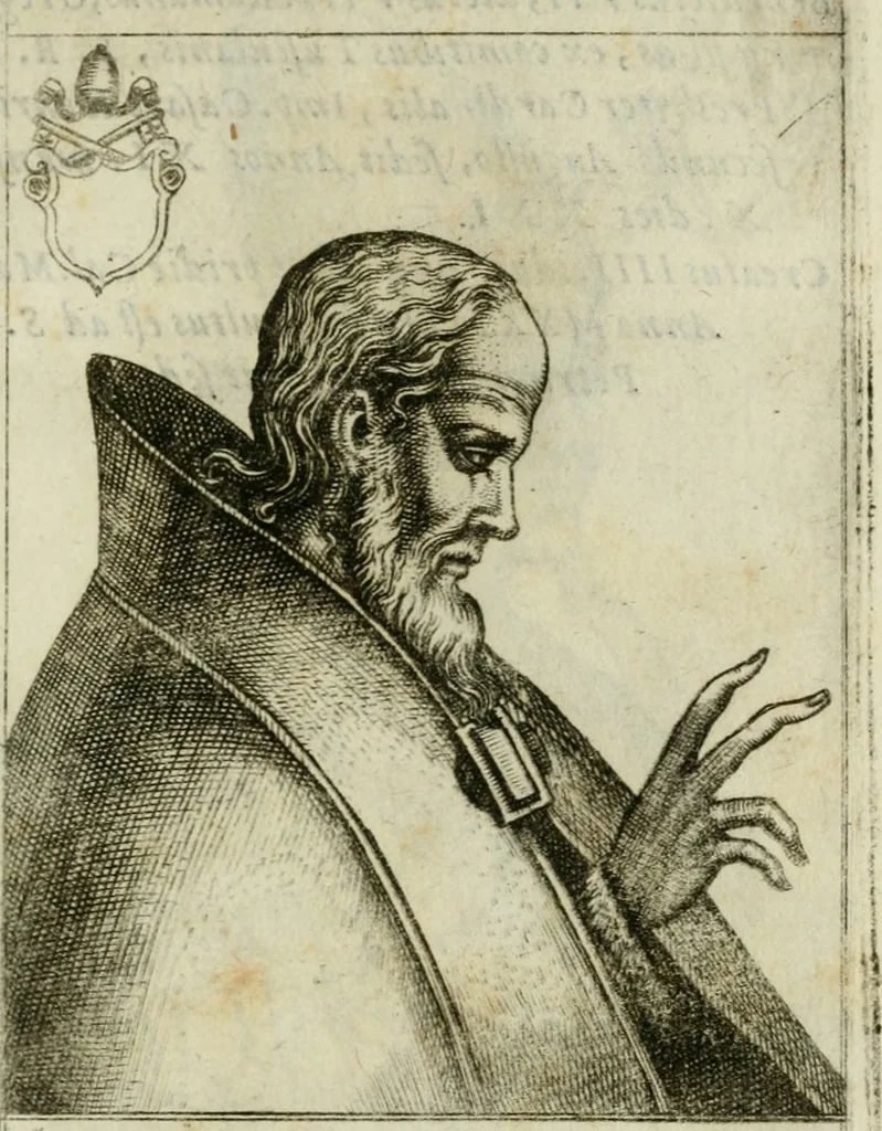 An illustration from Pontificvm Romanorvm effigies, 1580, leaf 322