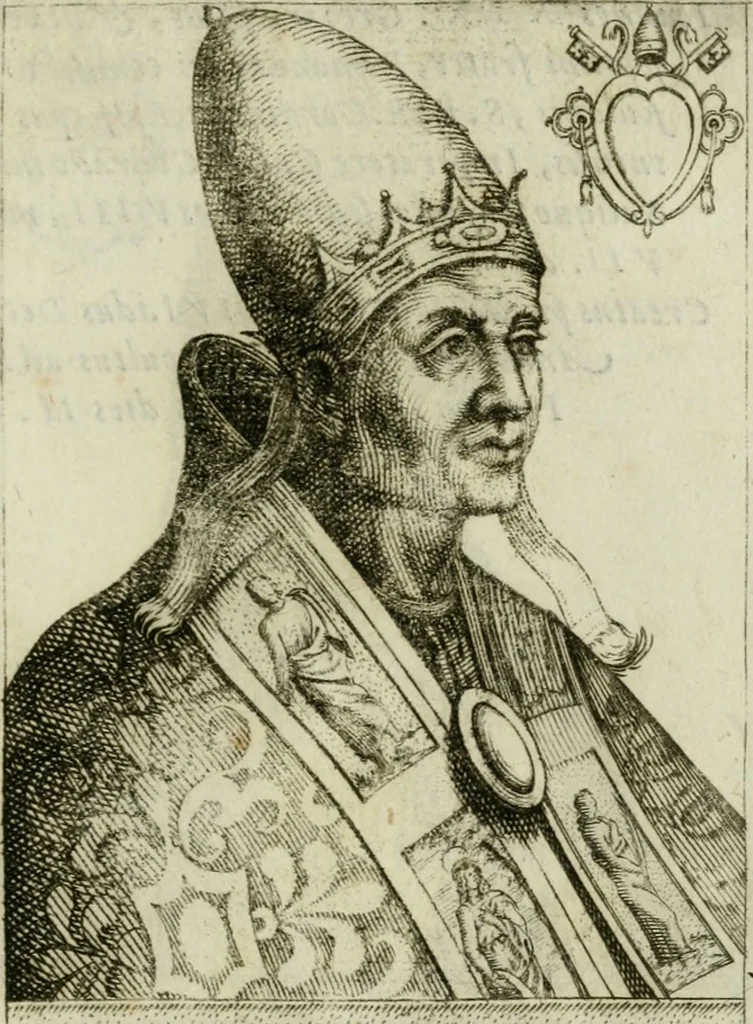 An illustration from Pontificvm Romanorvm effigies, 1580, leaf 324