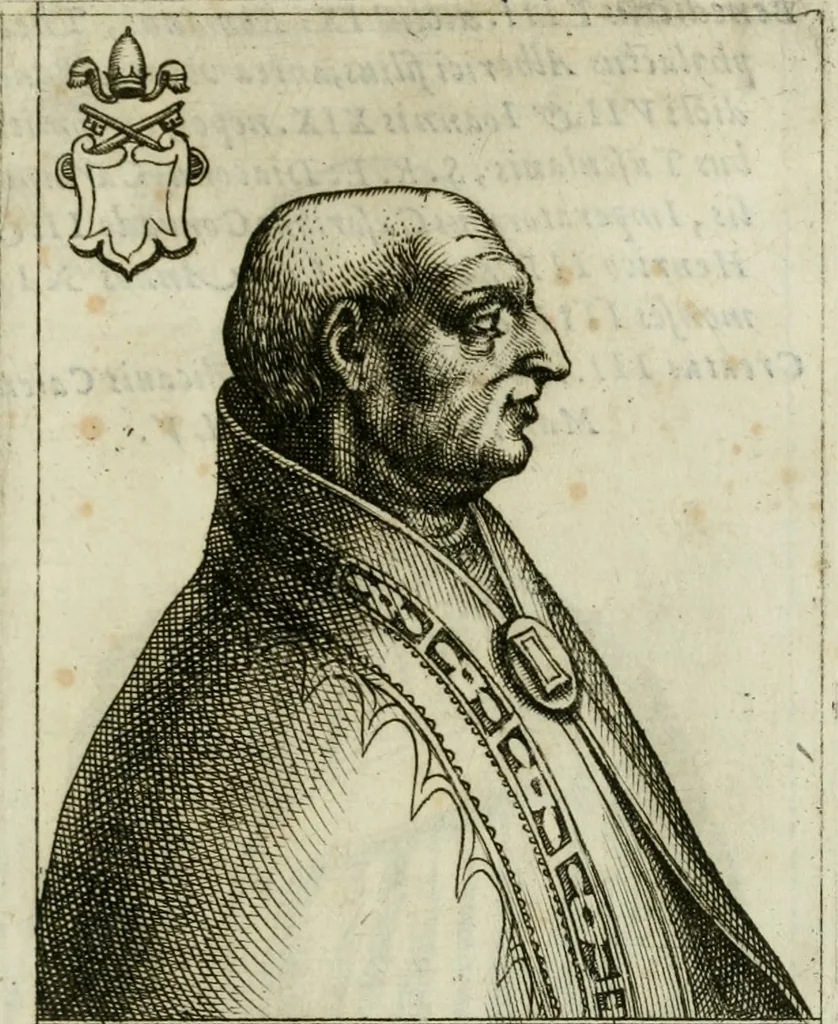 An illustration from Pontificvm Romanorvm effigies, 1580, leaf 326