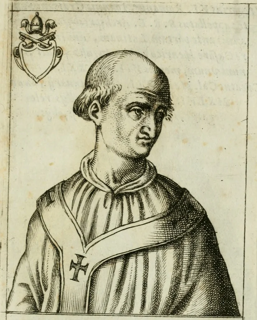 An illustration from Pontificvm Romanorvm effigies, 1580, leaf 328
