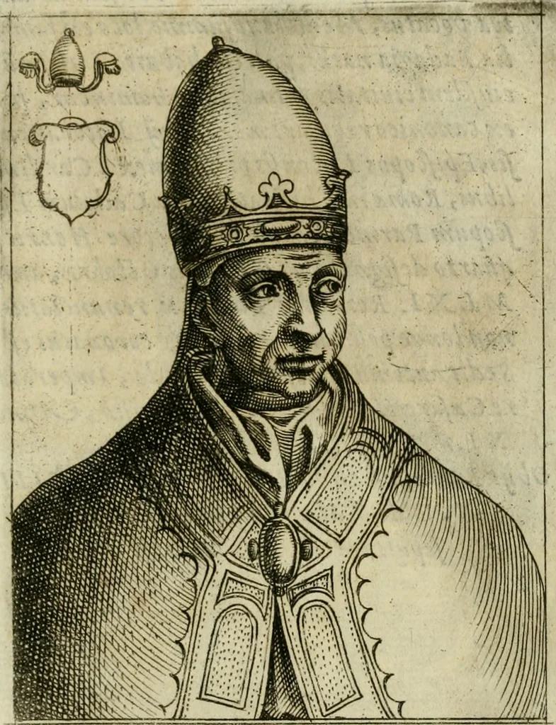 An illustration from Pontificvm Romanorvm effigies, 1580, leaf 342