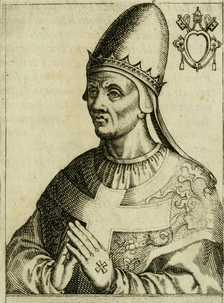 An illustration from Pontificvm Romanorvm effigies, 1580, leaf 346