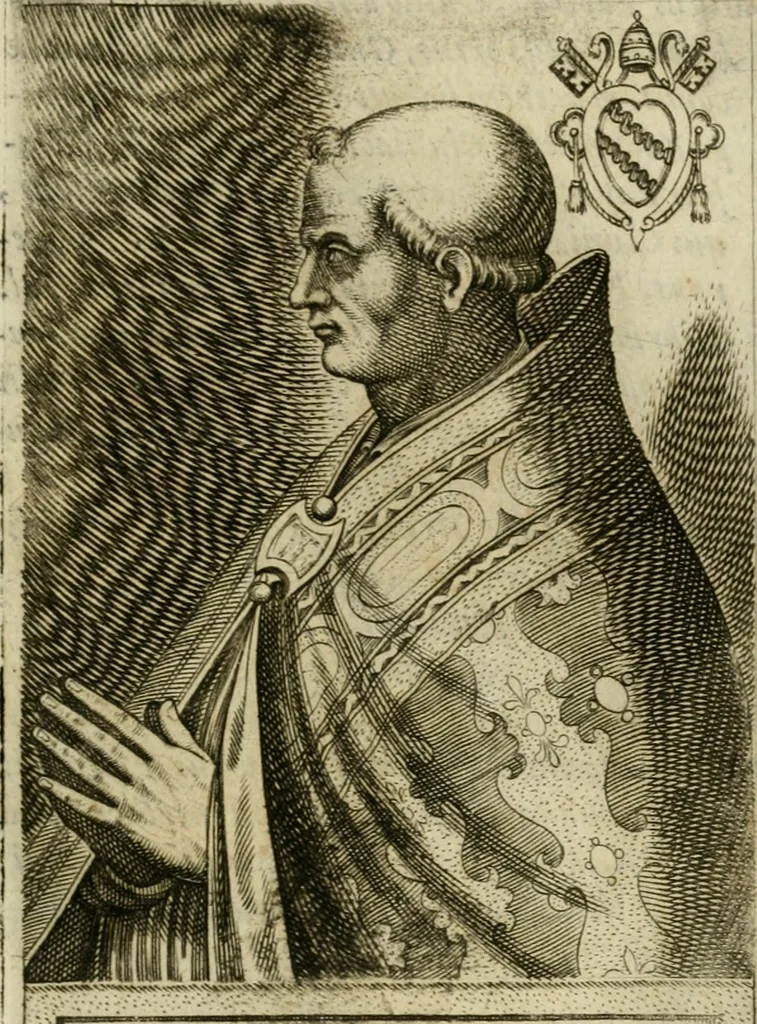 An illustration from Pontificvm Romanorvm effigies, 1580, leaf 354