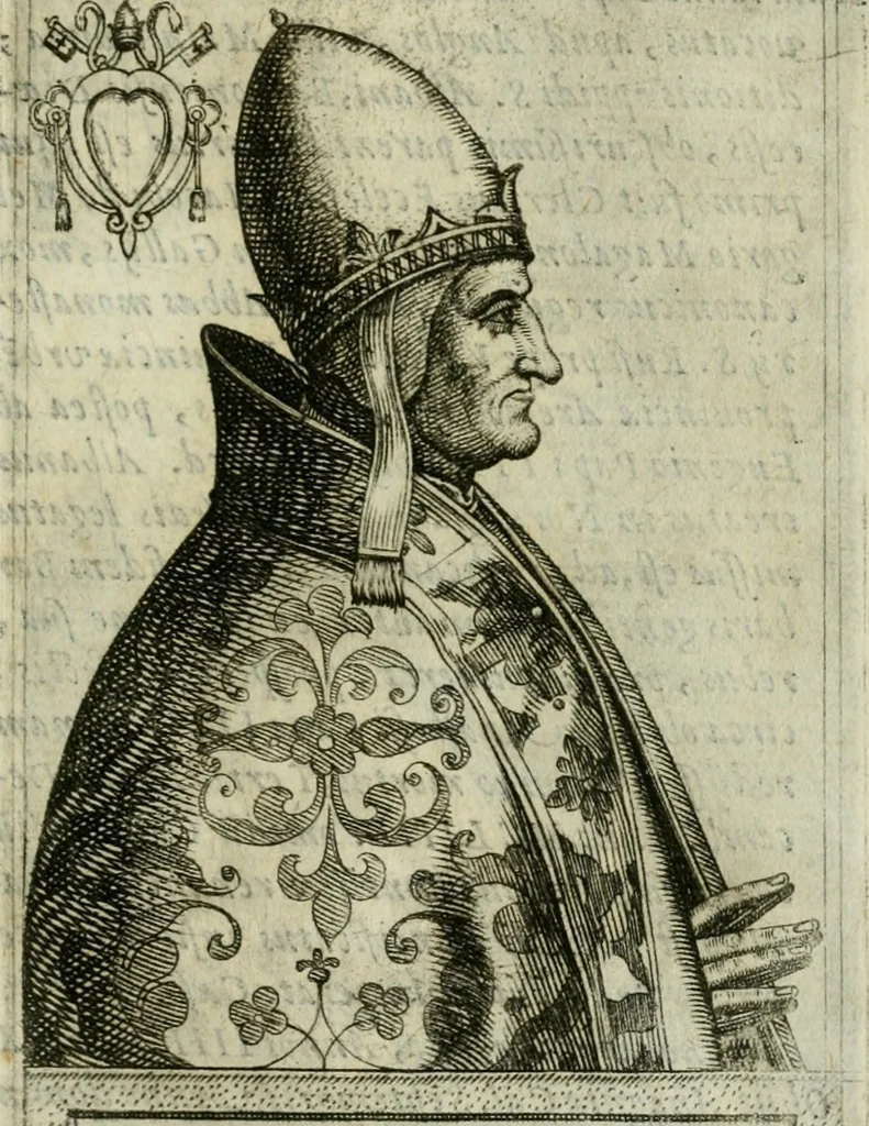 An illustration from Pontificvm Romanorvm effigies, 1580, leaf 368