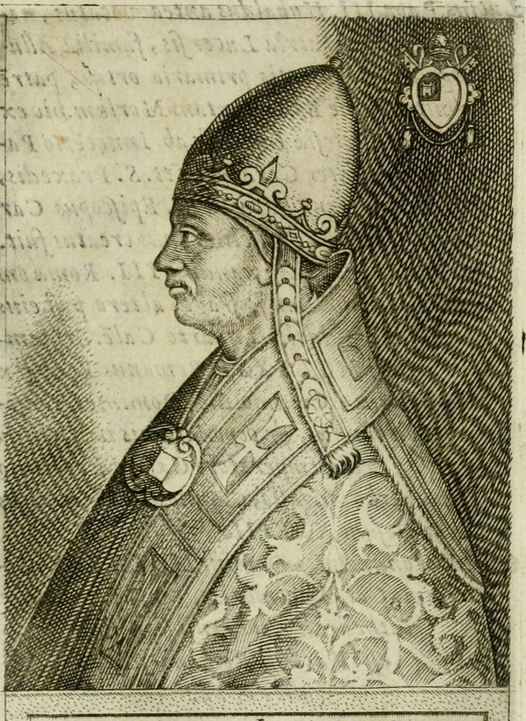An illustration from Pontificvm Romanorvm effigies, 1580, leaf 372