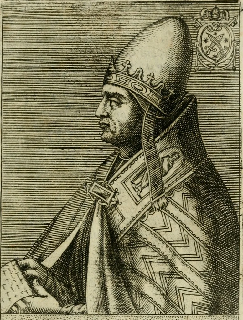 An illustration from Pontificvm Romanorvm effigies, 1580, leaf 378