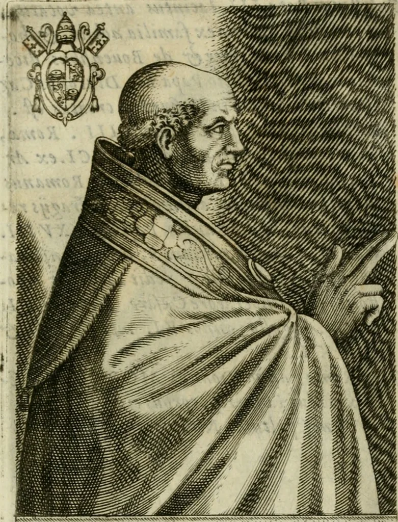 An illustration from Pontificvm Romanorvm effigies, 1580, leaf 380