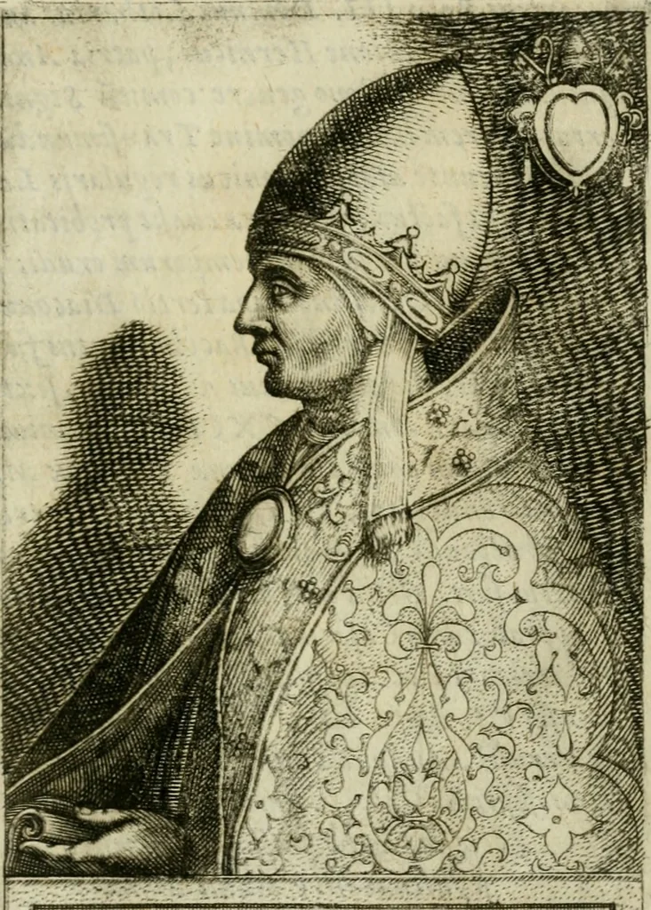 An illustration from Pontificvm Romanorvm effigies, 1580, leaf 382