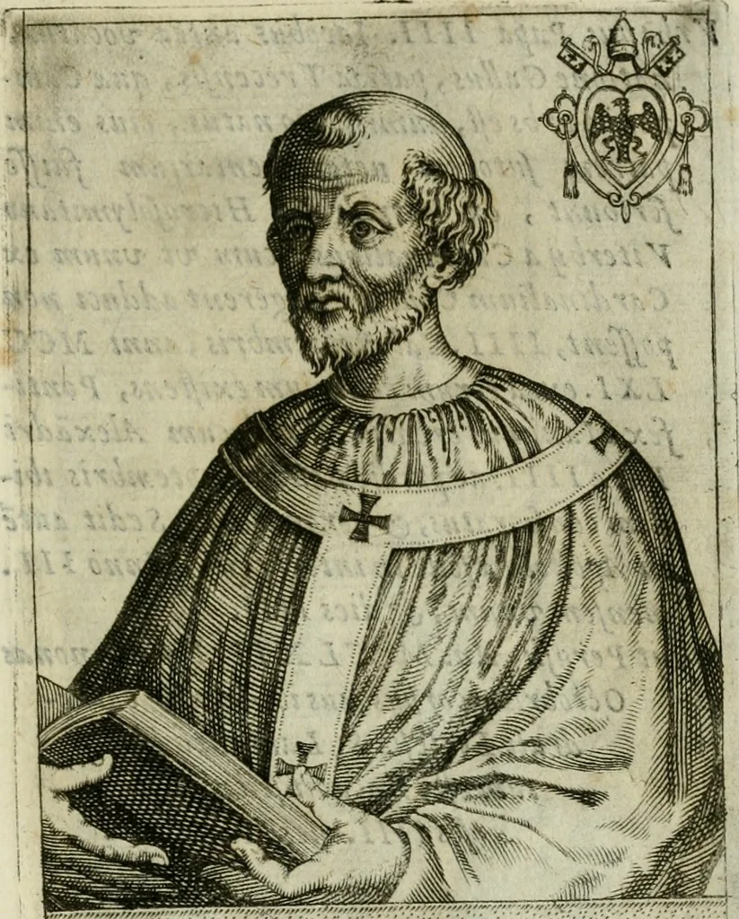 An illustration from Pontificvm Romanorvm effigies, 1580, leaf 394